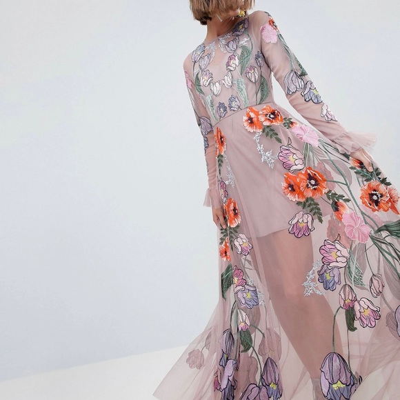 ISO ASOS EDITION Embroidered Floral Maxi Dress - Picture 7 of 7